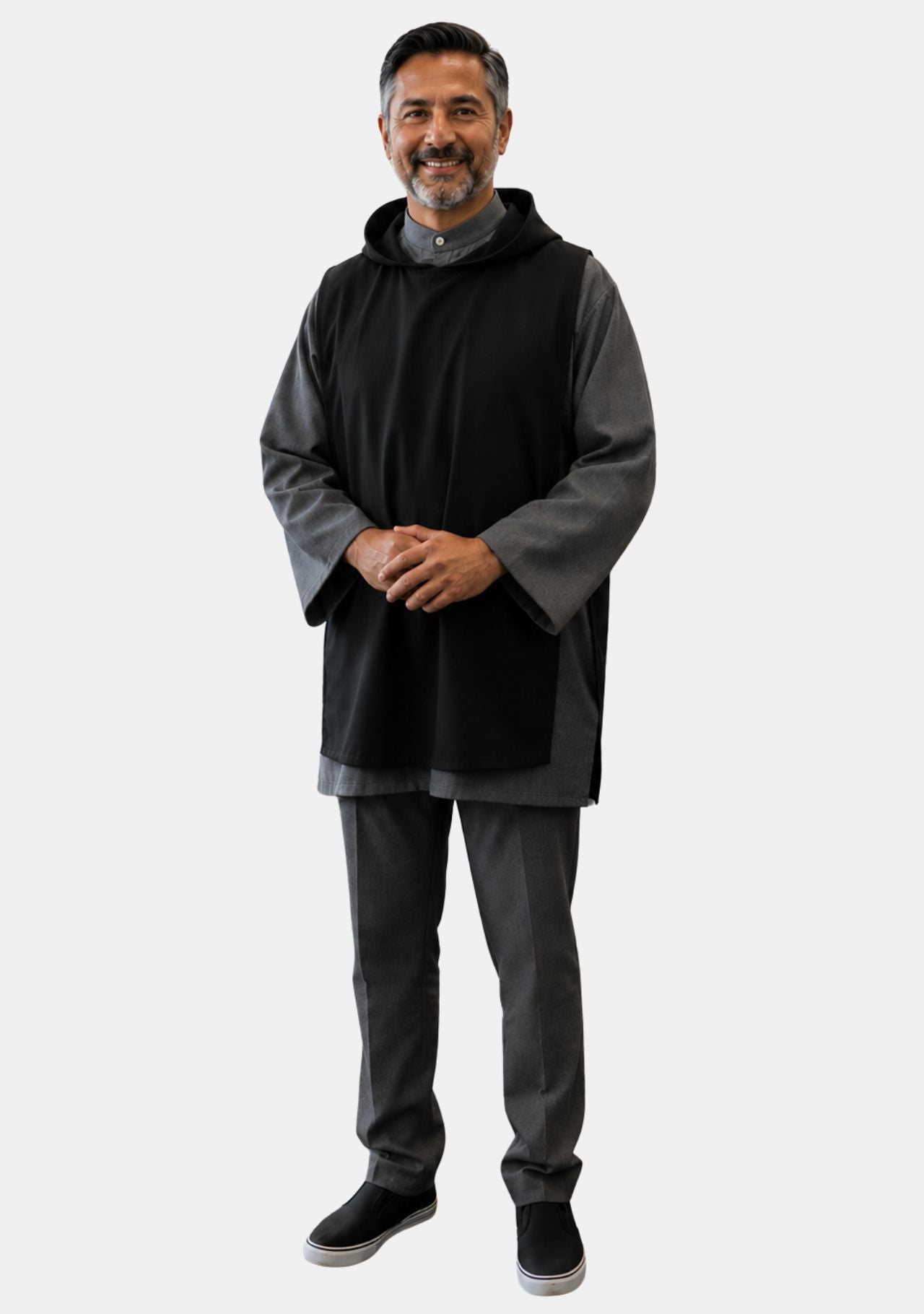 Charity Work Monastic Short Scapular with Hooded Cowl