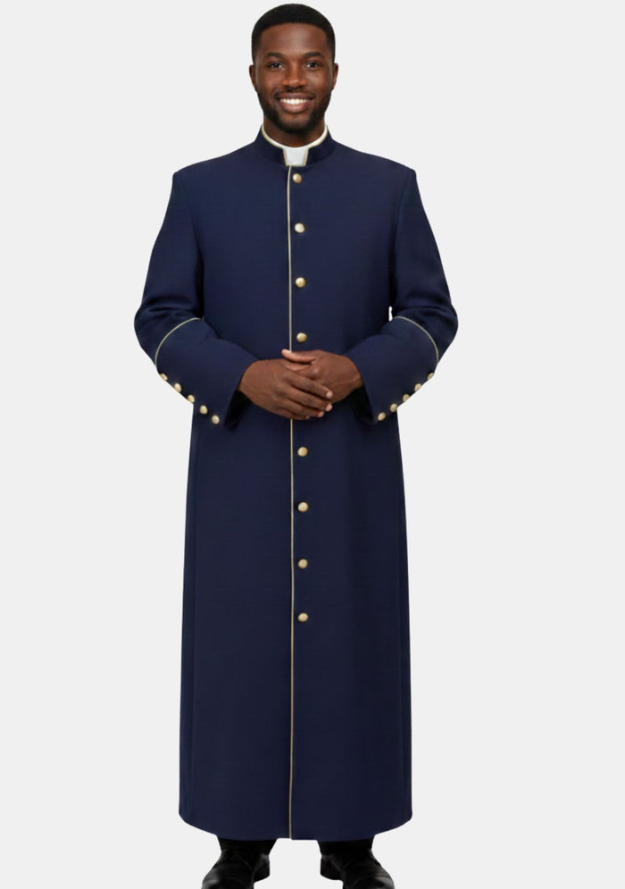 Lemuel Clergy Robe for Men Navy Blue and Gold