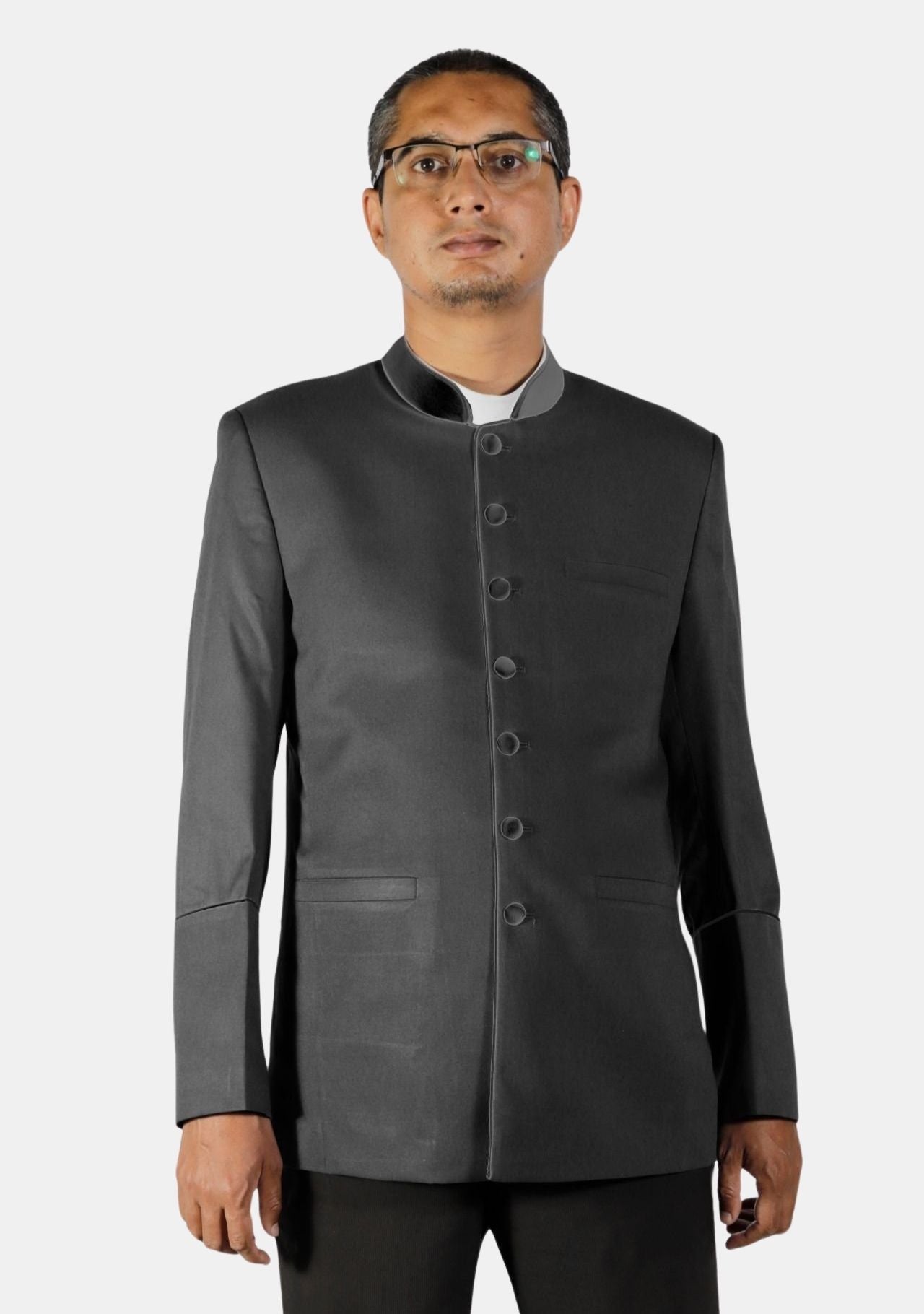Black Clergy Jacket with Black Front Buttons – eClergys