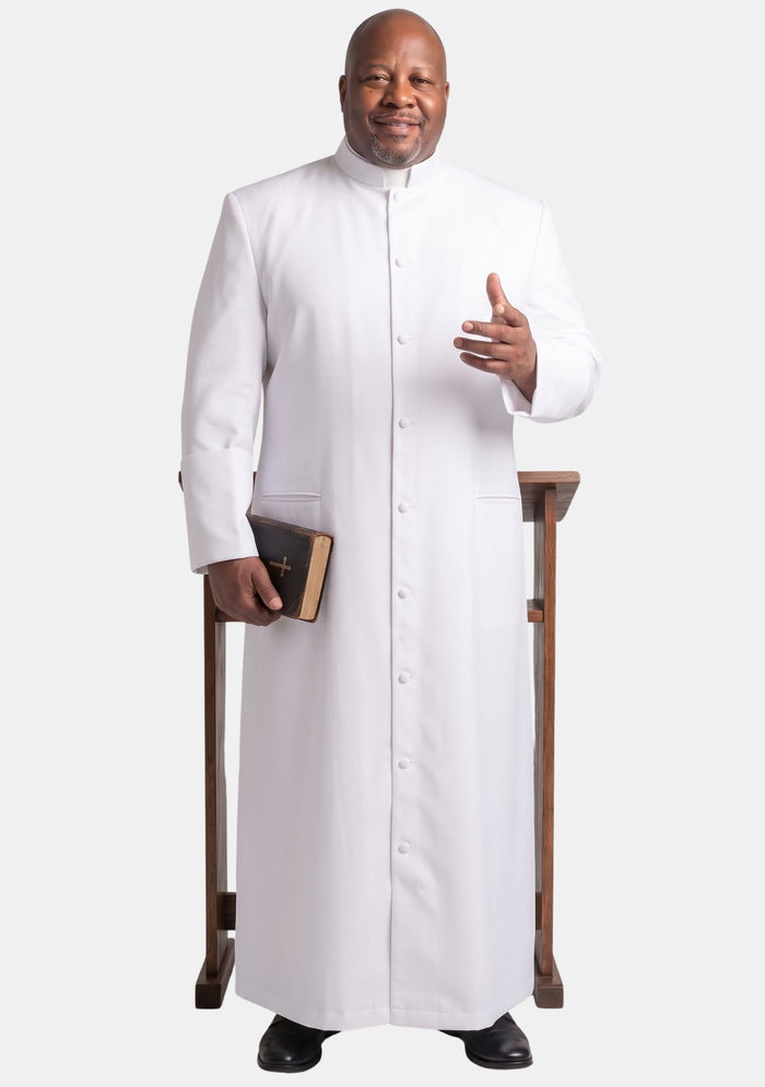 Pluz Size Men White eClergy's Robe