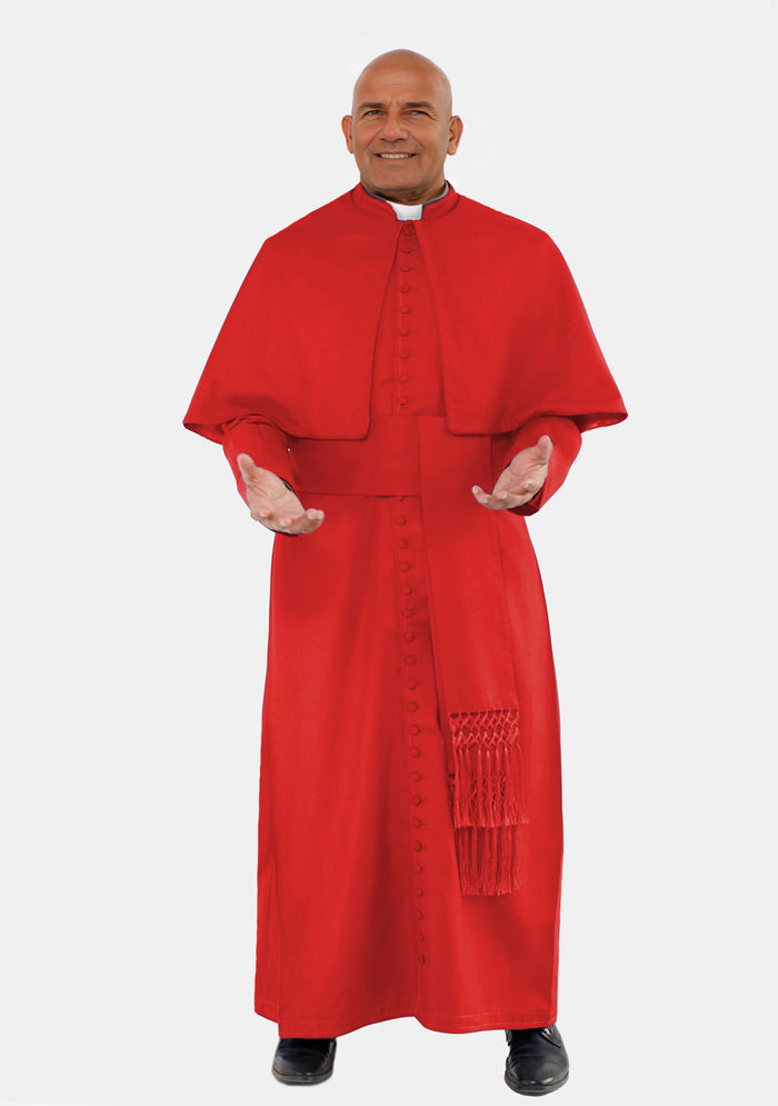 Gideon Cassock for Men Red with Shoulder Cape
