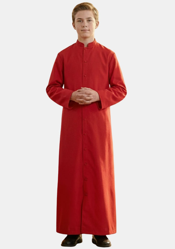 Sanctus Red Altar Assistant Cassock for Boys