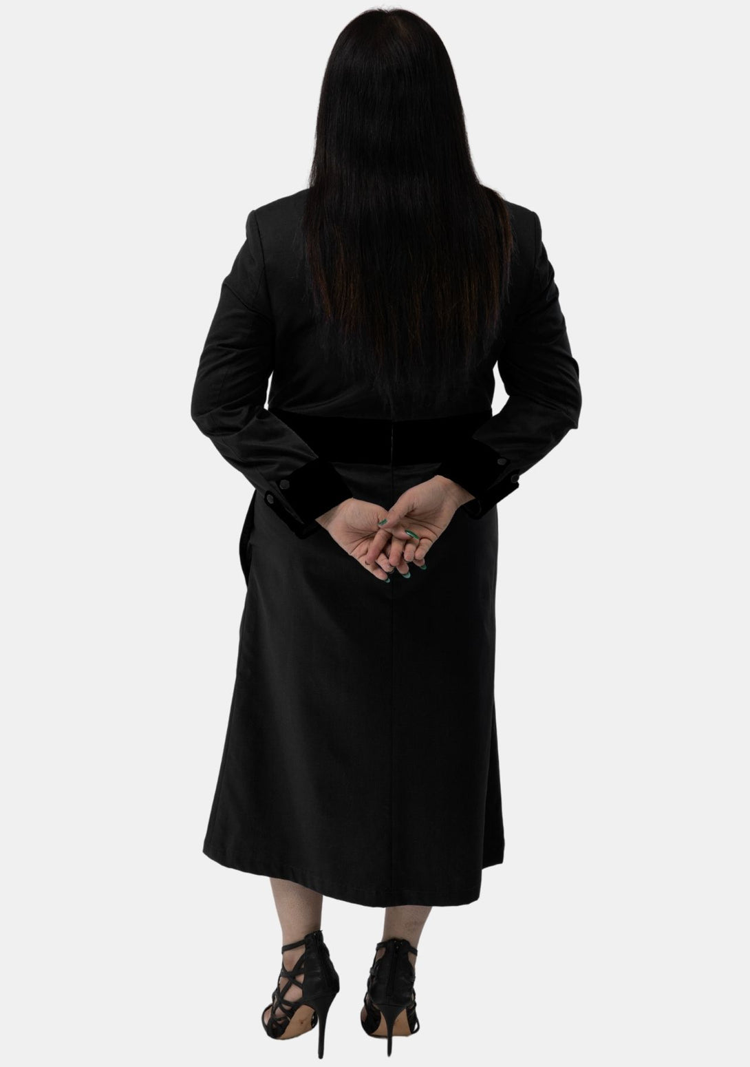 women's clergy dress black with white designer buttons Womens Clergy Dress Black with Designer Buttons