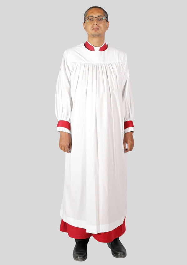 Anglican Bishop Rochet with Red Detachable Cuffs