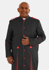 Abiud Clergy Robe for Men Black and Red