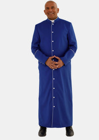 Royal Blue with White eClergys Robe for Men