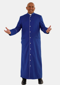 Royal Blue with White eClergys Robe for Men