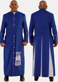 Royal Blue with White eClergys Robe for Men