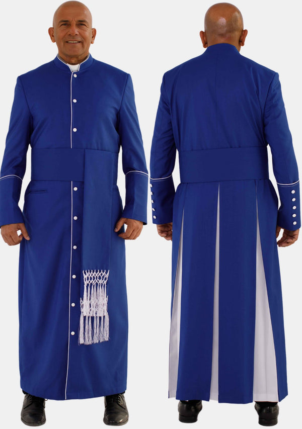 Absalom Clergy Robe Royal Blue with White