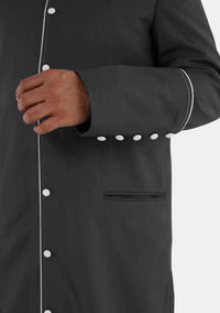 Ahban Black With White eClergys Robe