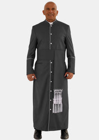 Ahban Black With White eClergys Robe