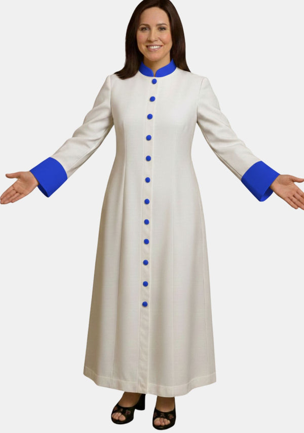 Royal Blue Women's Clergy Shirt​ Full Sleeves Featuring a Tab Collar –  eClergys