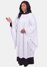 Amara Round Yoke Clergy Surplice with Curve Sleeves