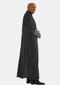 Andronicus Mens Roman Cassock Black with Satin Cuff