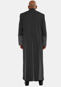Andronicus Mens Roman Cassock Black with Satin Cuff