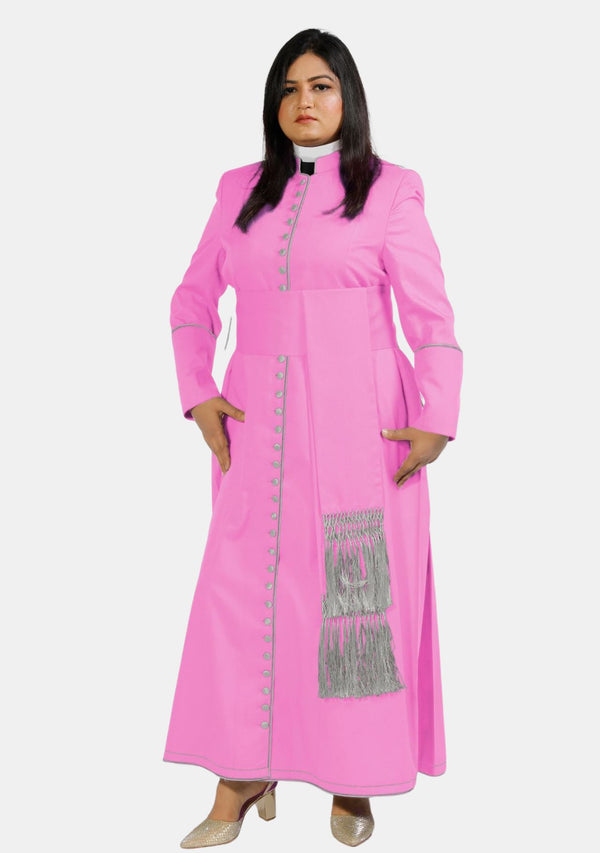 Angela Cassock Pink with Gray Contrast