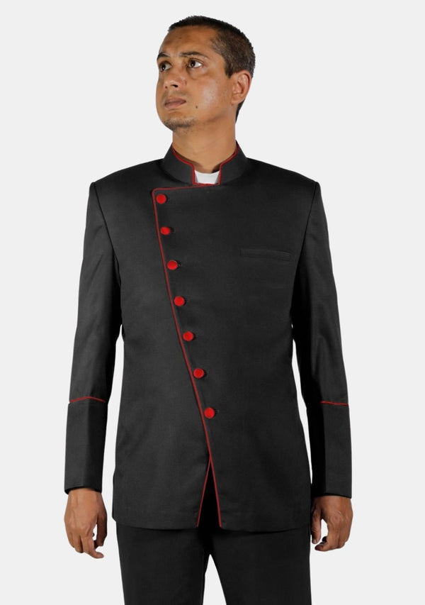 Angelic Priest Jacket Double Breasted Frock Black and Red