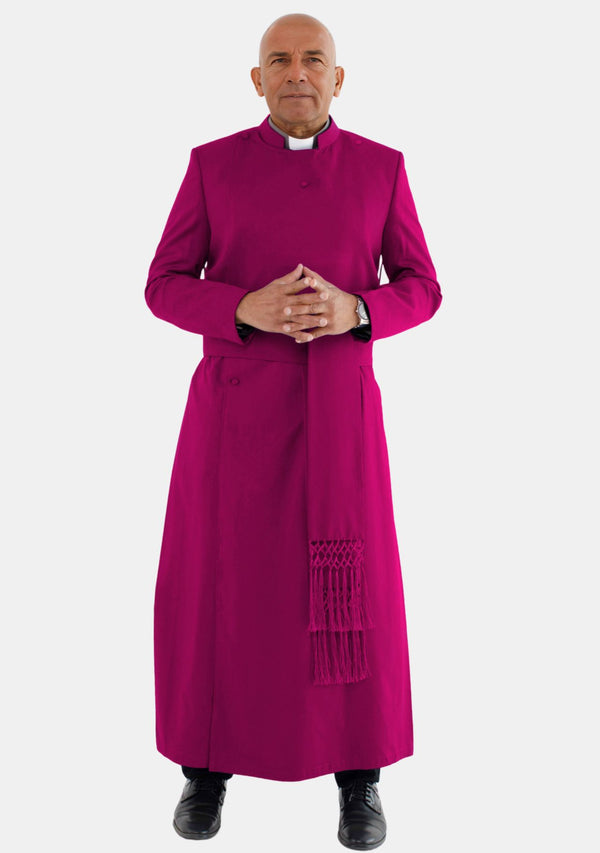 Anglican Bishop Double Breasted Cassock Red Purple