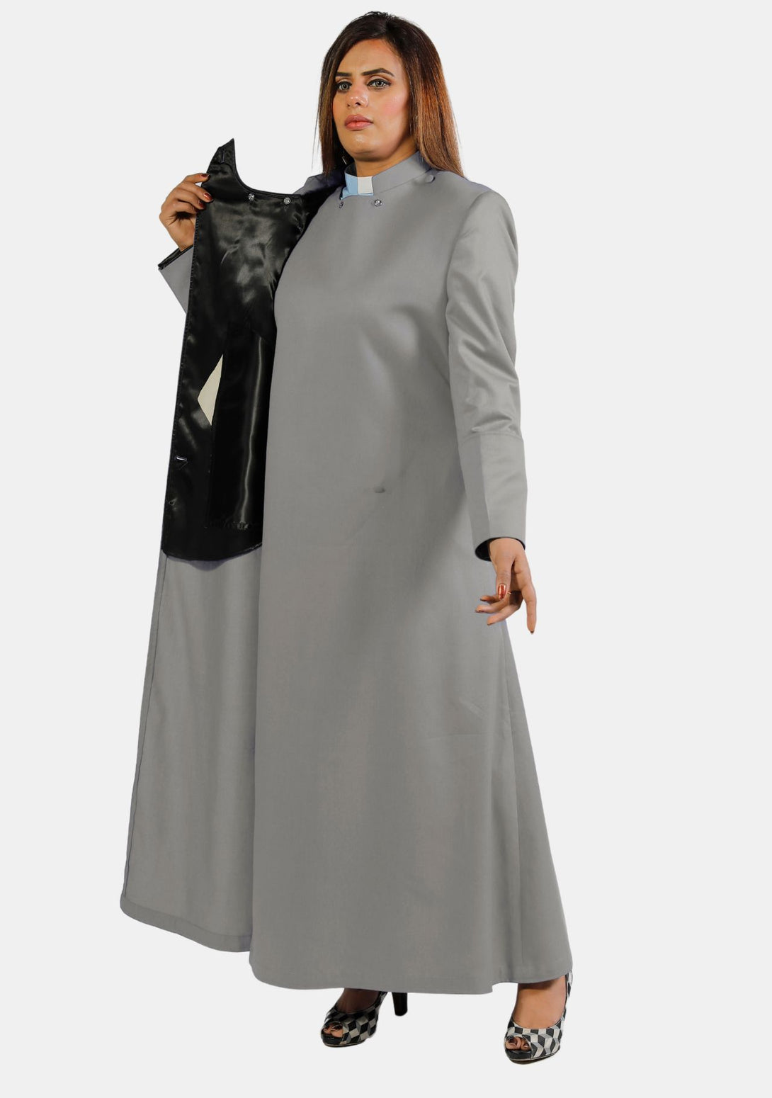 Women 3 Stripe Gray Chimere and Rochet Set – eClergys