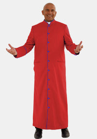 eClergys Red Robe with Royal Blue Trim for Men