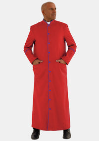 eClergys Red Robe with Royal Blue Trim for Men