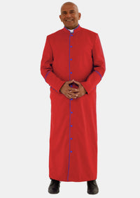 eClergys Red Robe with Royal Blue Trim for Men
