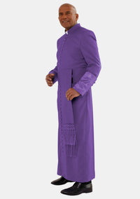 Balthasar Roman Purple Cassock for Men with Satin Cuffs