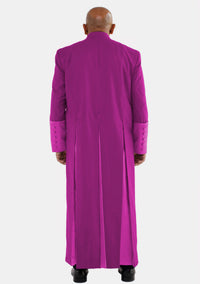 Barnabas Mens Roman Cassock Red Purple with Satin Cuff