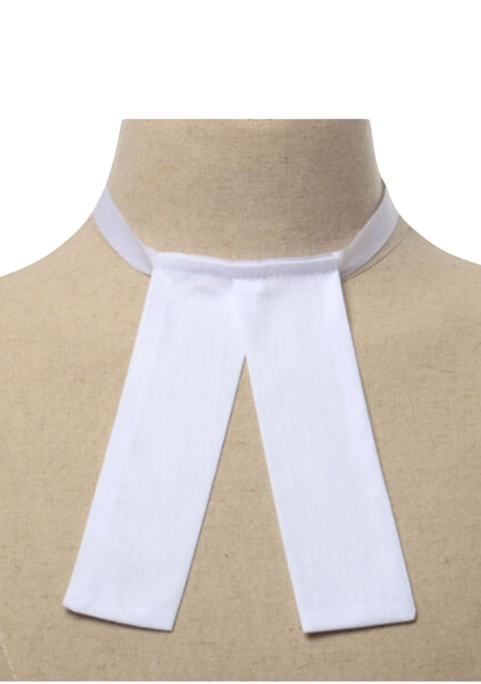 White Barrister Bands with Strings