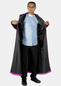 Archie House Cassock for Men Black and Red Purple