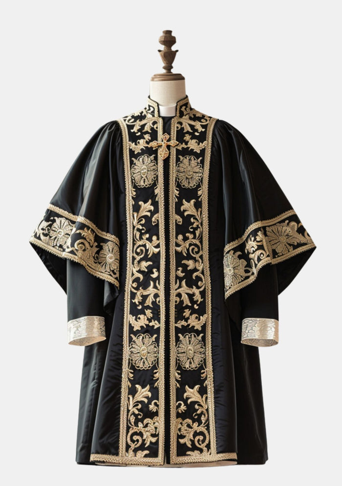 Pastors Black with Gold Chasuble