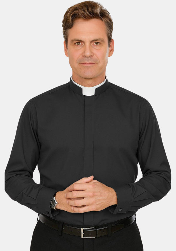 Black Tonsure Collar Clerical Shirt