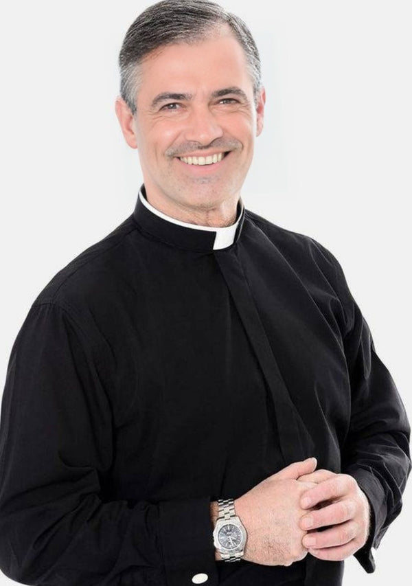 Black Tonsure Collar Clerical Shirt