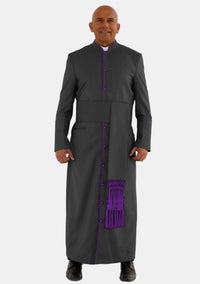 Black with Roman Purple eClergys Robe for Men