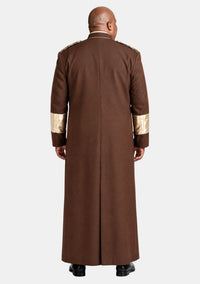 Clergy Robe for Men Brown and Gold Sleeve