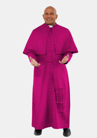 Caius Bishop Roman Cassock with Shoulder Cape for Men