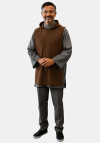 Charity Work Monastic Short Scapular with Hooded Cowl