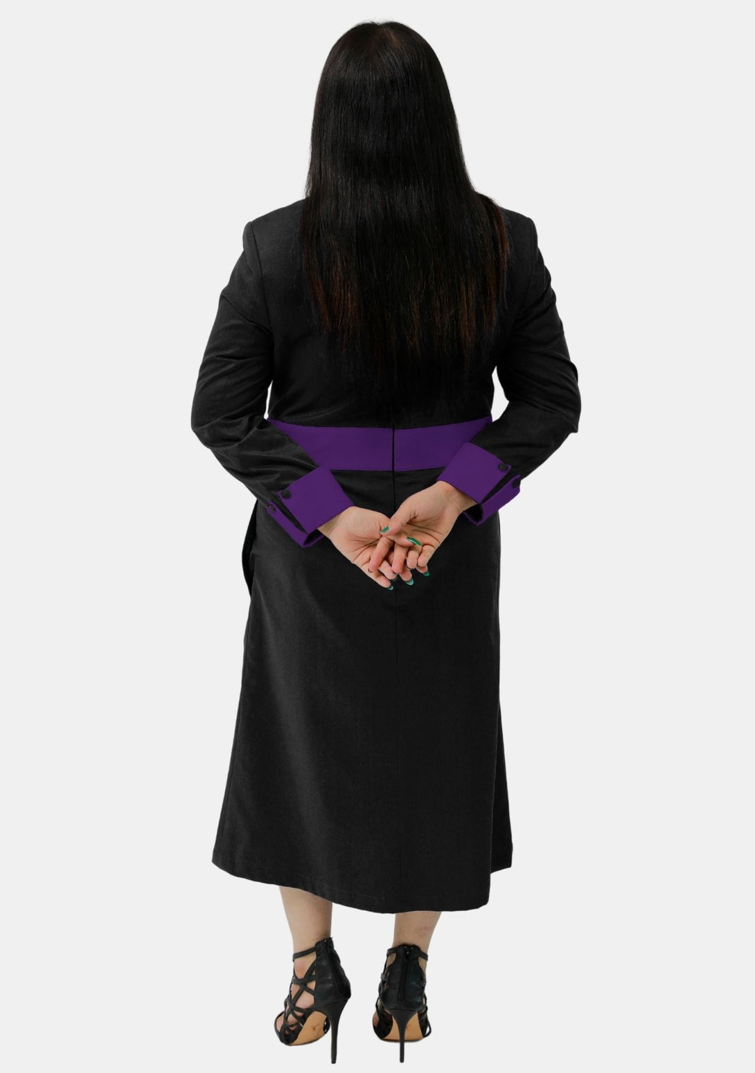 women's clergy dress black with white designer buttons Womens Clergy Dress Black with Designer Buttons