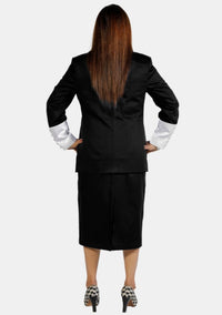 Pastors Black White Skirt Suit