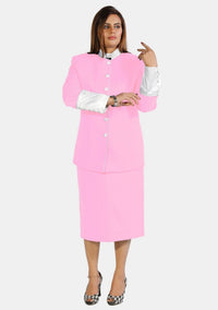 eClergy's Pink White Clerical Skirt Suit