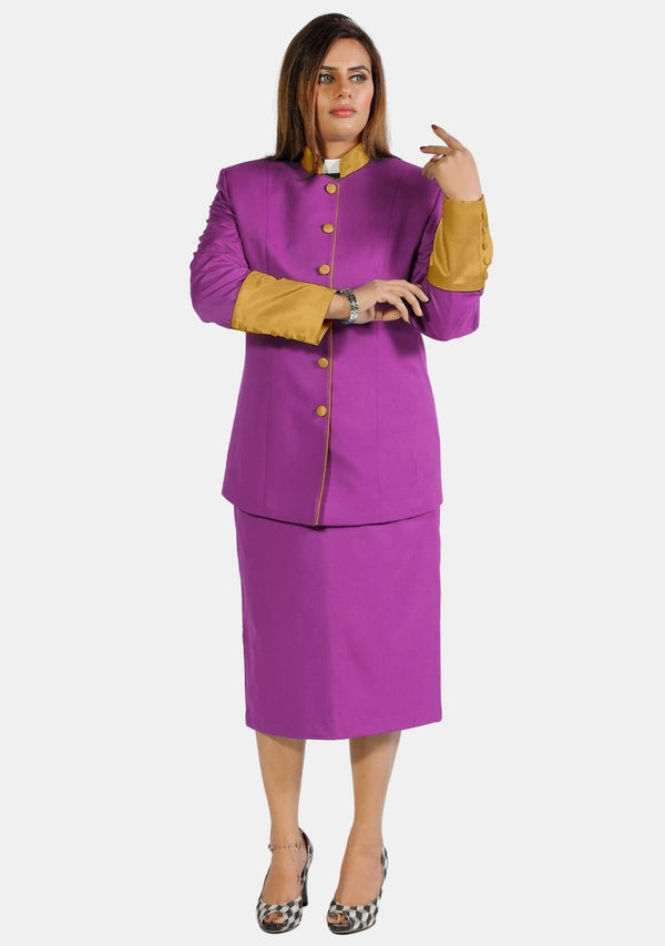 Clergy Skirt Suit for Women Red Purple
