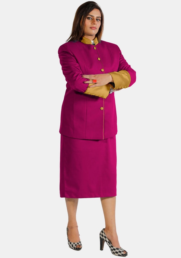 Clergy Skirt Suit for Women Red Purple