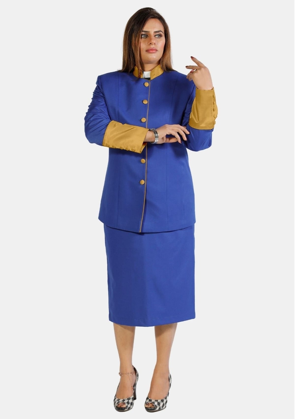eClergy's Royal Blue Clerical Skirt Suit