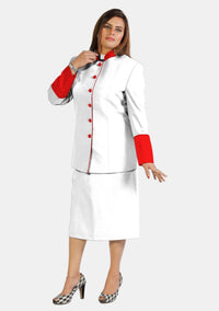 eClergy's White Red Clerical Skirt Suit