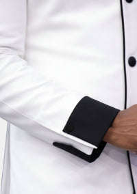Theo Clergy Suit for Men White and Black