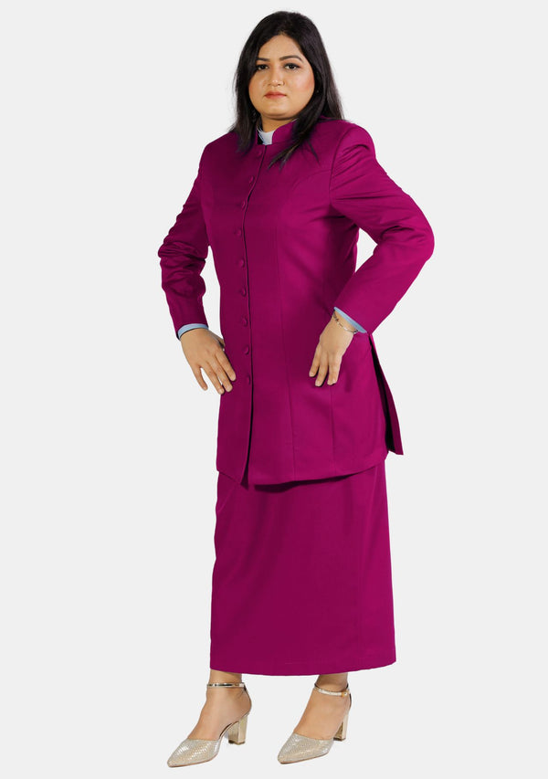 Clergy Suit for Women – Red Purple