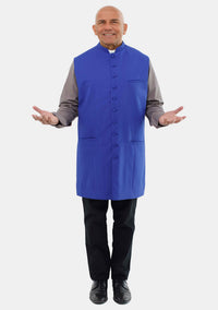 Men Clergy Long Vest Royal Blue