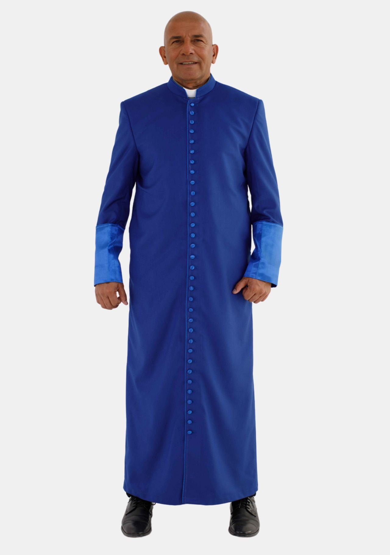 Cornelius Mens Roman Cassock Royal Blue with Satin Cuff | eClergys™