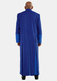 Cornelius Mens Roman Cassock Royal Blue with Satin Cuff