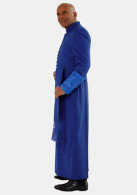 Cornelius Mens Roman Cassock Royal Blue with Satin Cuff